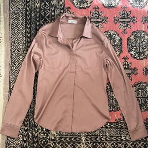 Aritzia satin button down shirt